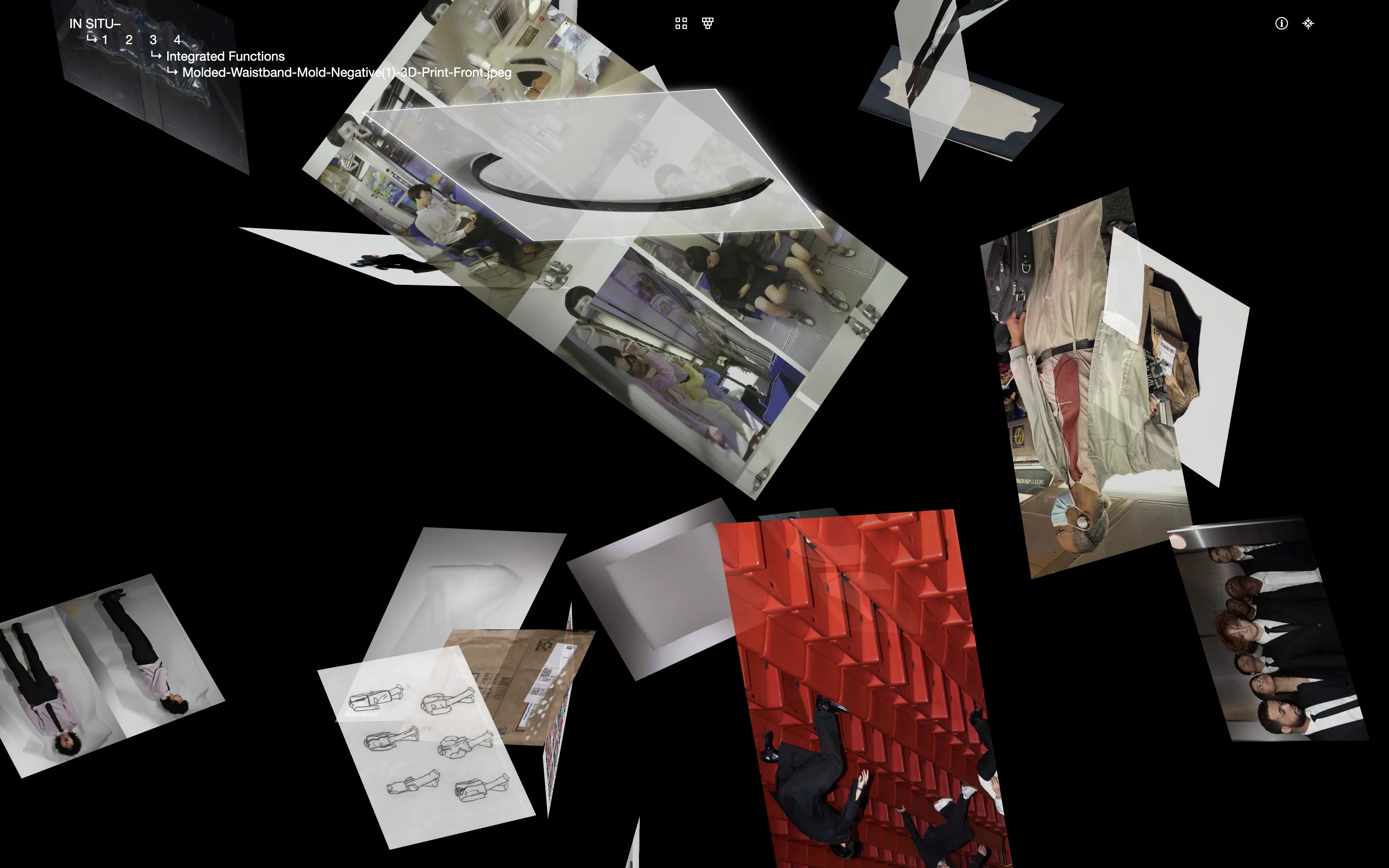 insitu.directory fragments: 21 images scattered in 3D space